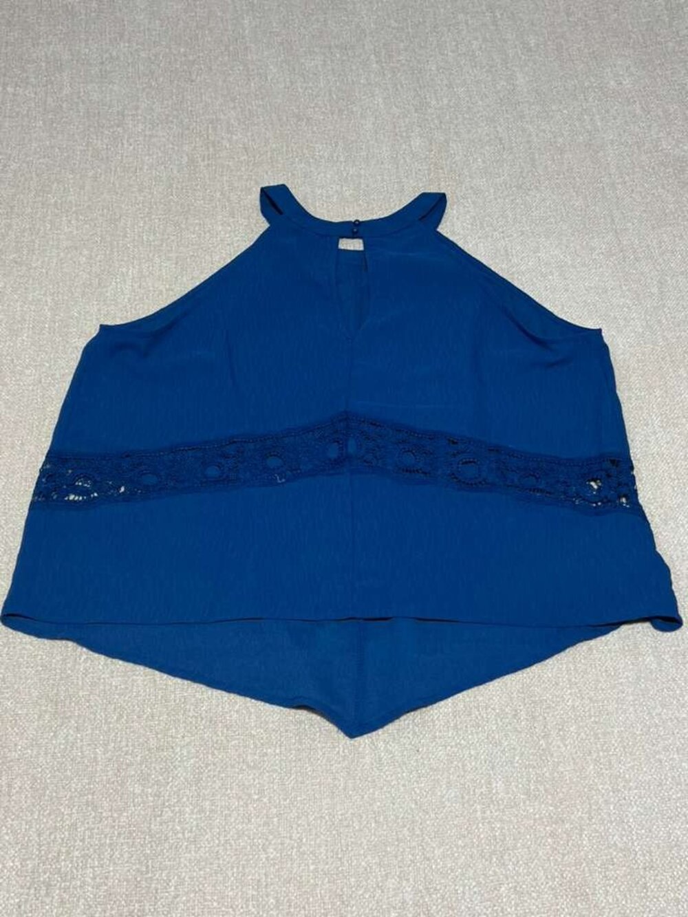 It's Pink XXL Blue Cold Shoulder Lace Trim Blouse NWT - Picture 2 of 5